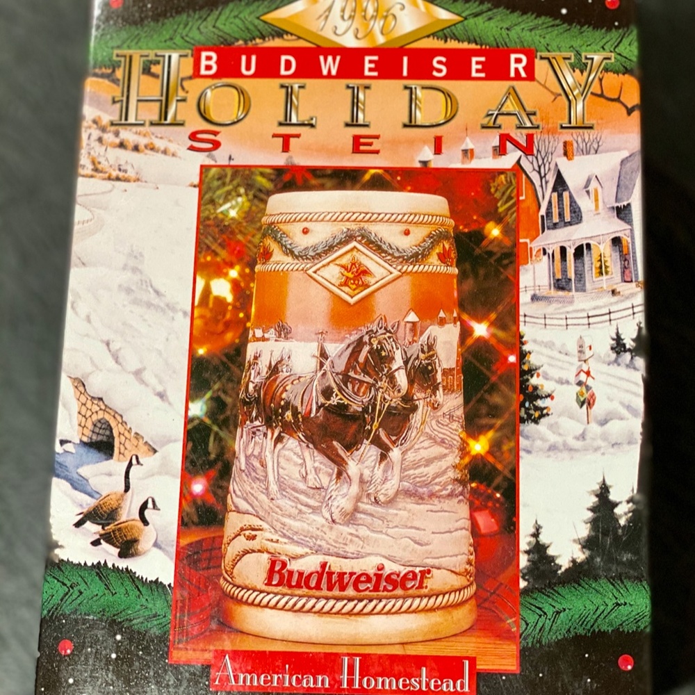 Reduced! Beautiful & NIB! American Homestead Budweiser Stein, vintage